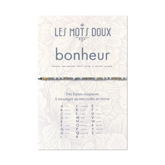 Bracelet code morse "Bonheur" - Glacier