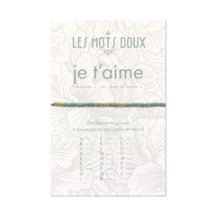 Bracelet code morse "Je t'aime" - Vert d'eau