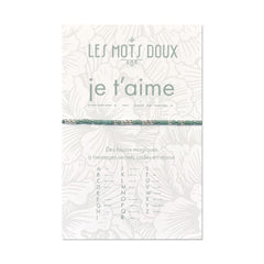 Bracelet code morse "Je t'aime" - Vert d'eau