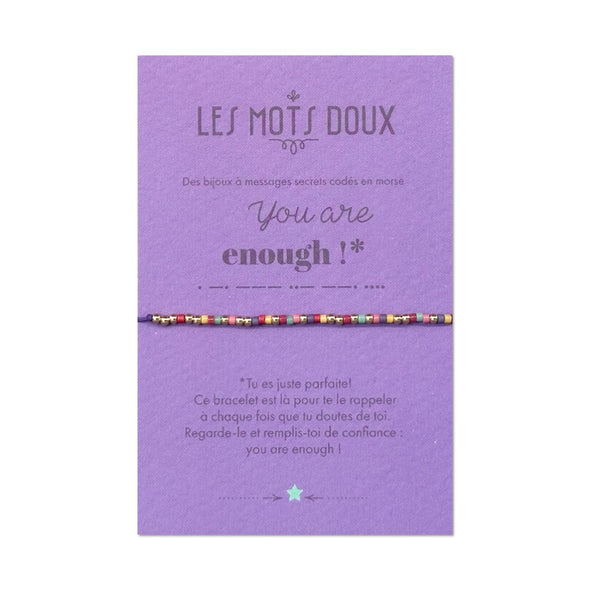 Bracelet code morse "You are enough"