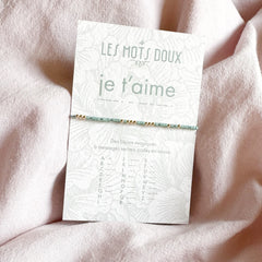 Bracelet code morse "Je t'aime" - Vert d'eau