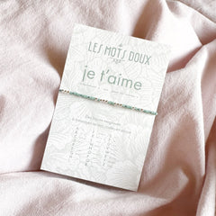 Bracelet code morse "Je t'aime" - Vert d'eau