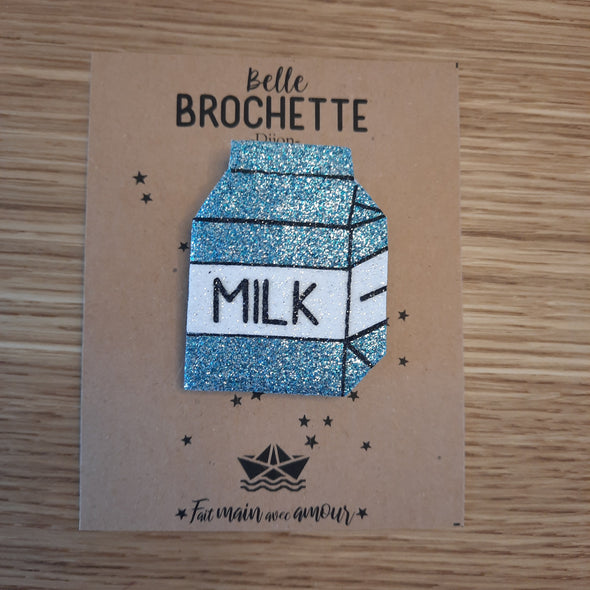 Broche pailletée Milk