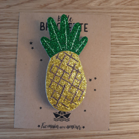 Broche pailletée Ananas