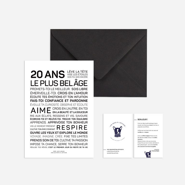 Carte - mini affiche 20 ans