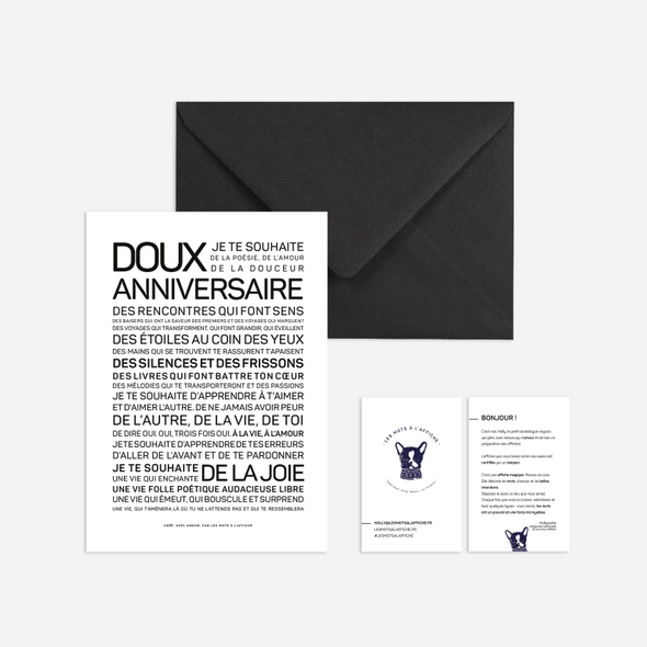 Carte - mini affiche Doux anniversaire