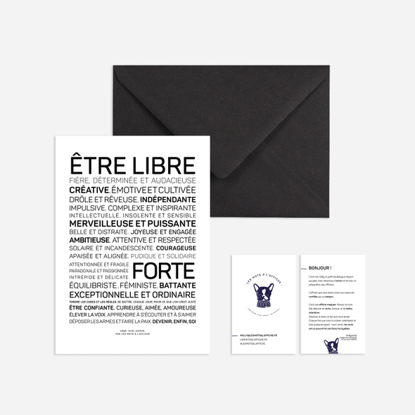 Carte - mini affiche Etre libre