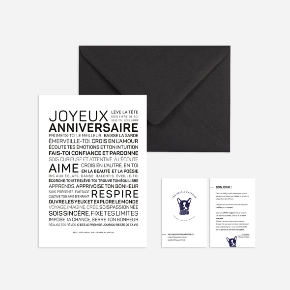 Carte - mini affiche Joyeux anniversaire