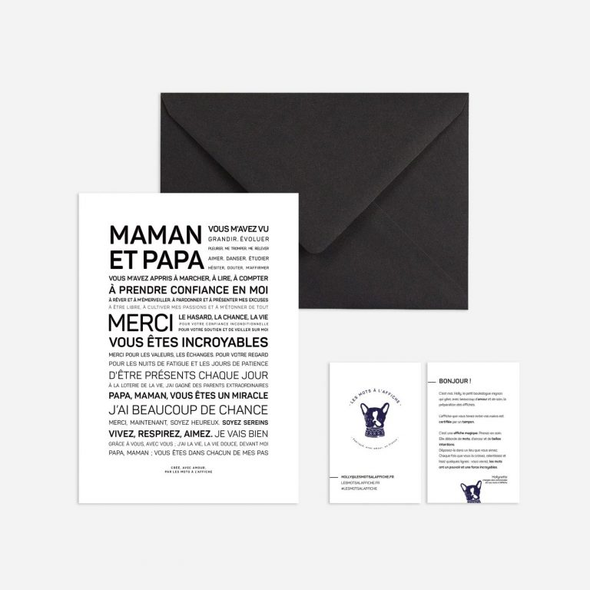 Carte - mini affiche Maman et Papa