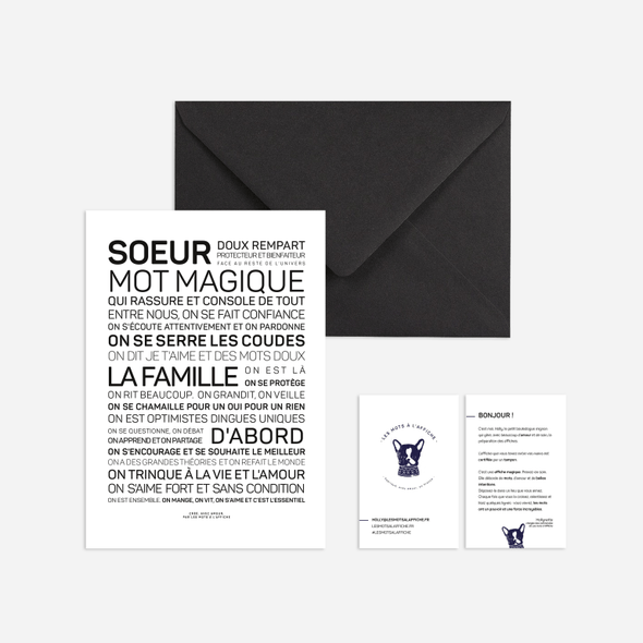 Carte - mini affiche Soeur