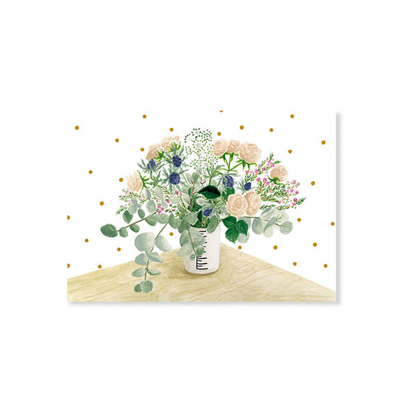 Carte postale Bouquet et pois