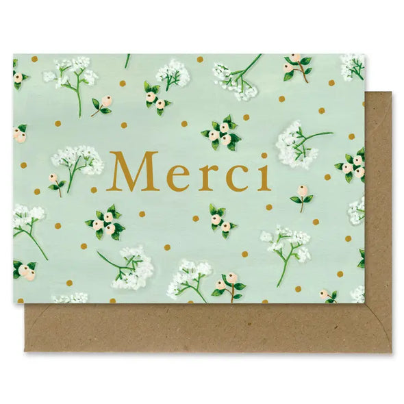 Carte "Merci" avec enveloppe