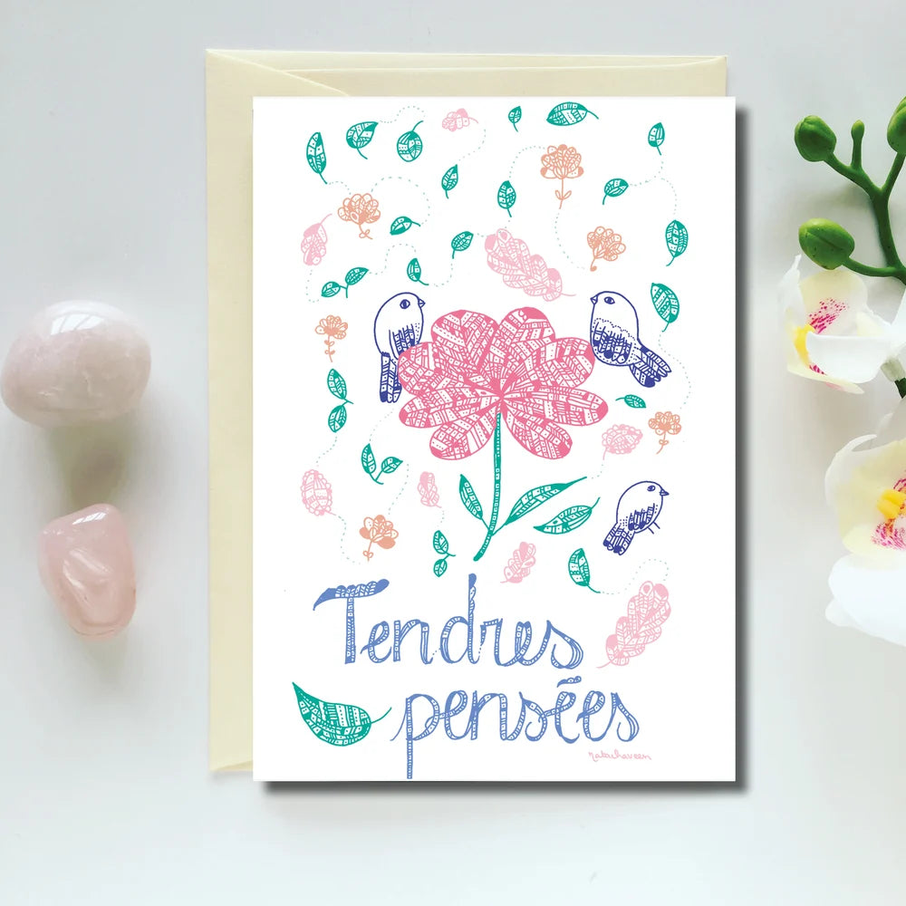 Carte de voeux "Tendres pensées"