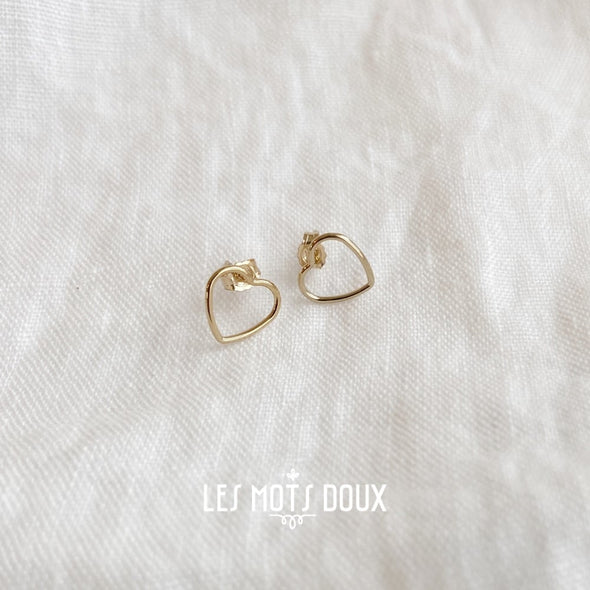 Clous d'oreilles "Je t'aime de tout mon coeur"