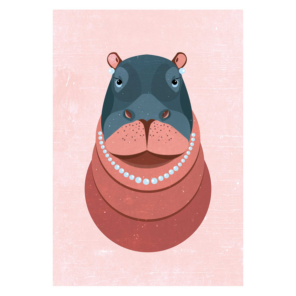 Carte postale Madame Hippo