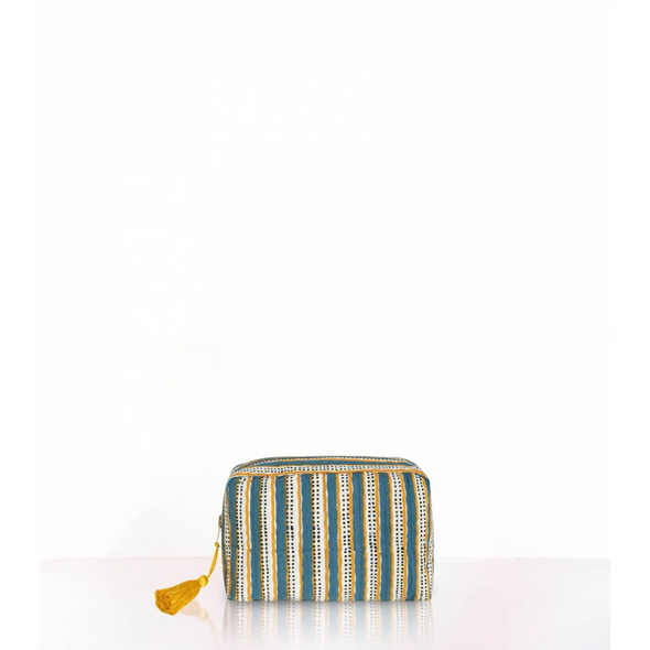 Petite pochette Stripe vert pin