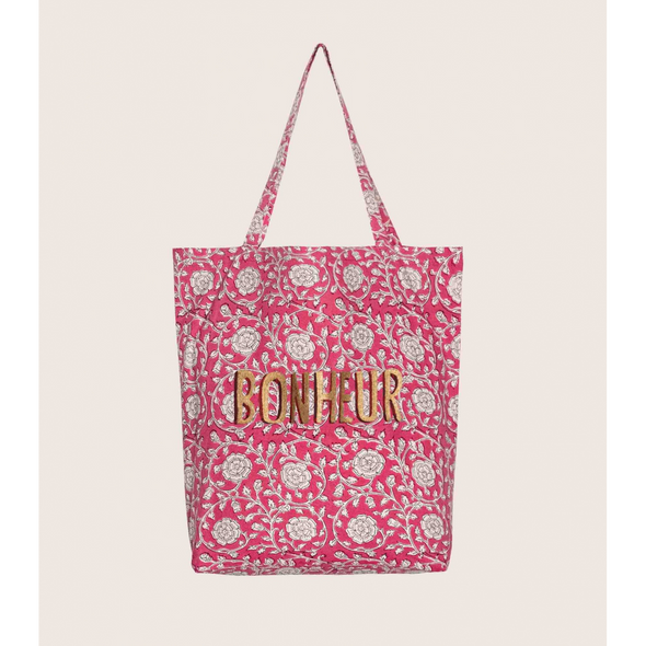 Tote bag Banna framboise - Bonheur