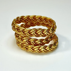 Bracelet Jonc Bouddhiste Double tressé - Gold