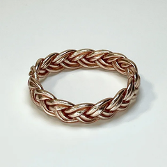 Bracelet Jonc Bouddhiste Double tressé - Champagne