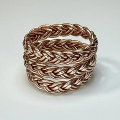 Bracelet Jonc Bouddhiste Double tressé - Champagne