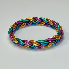 Bracelet Jonc Bouddhiste Double tressé - Rainbow