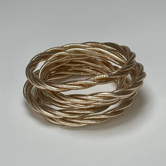 Bracelet Jonc Bouddhiste Torsadé - Champagne