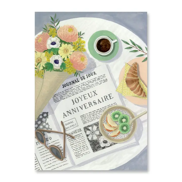 Carte Joyeux anniversaire journal