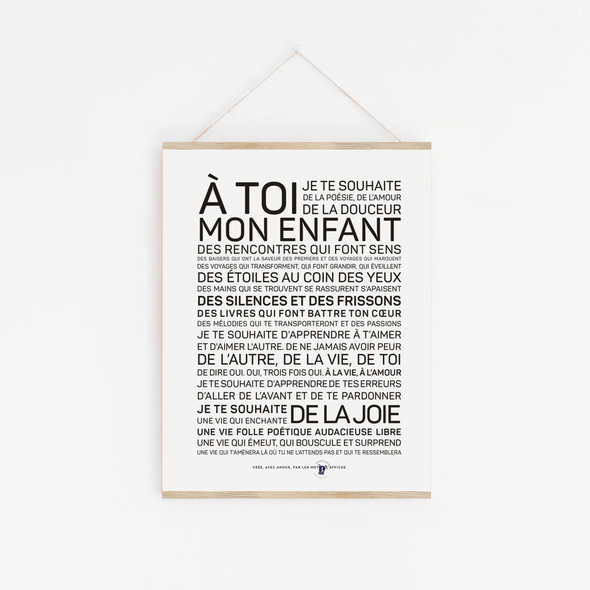 Affiche A4 - A toi mon enfant