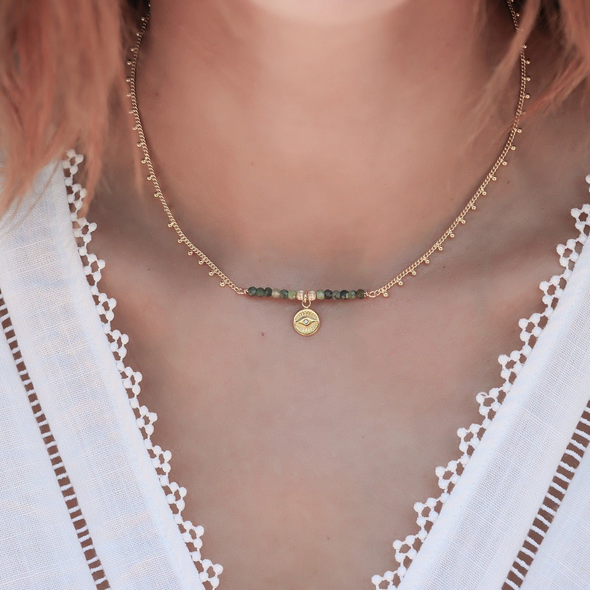 SUYANA | Collier gold filled et émeraude