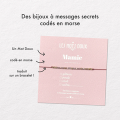 Bracelet code morse "Mamie"