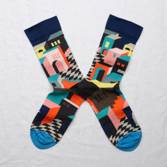 Chaussettes Décor Bleu Foncé