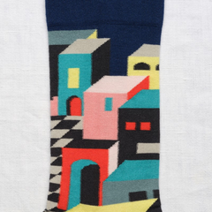 Chaussettes Décor Bleu Foncé