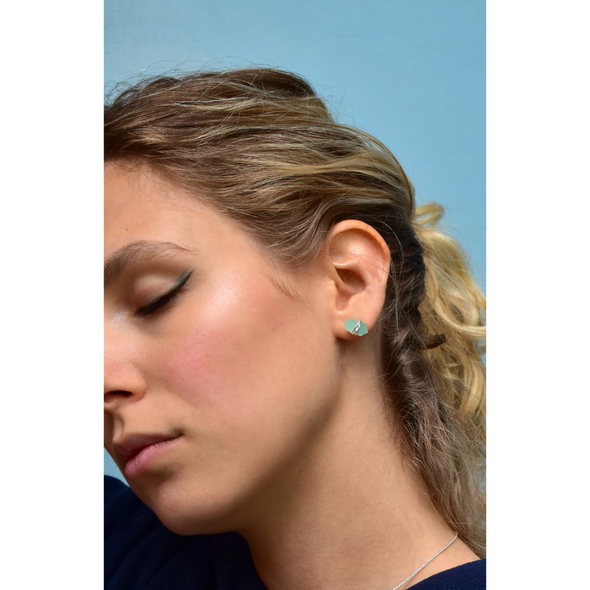 Boucles d'oreilles Everest Calcédoine Bleue