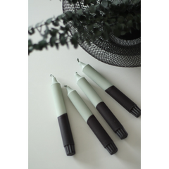 Lot de 4 bougies Dip Dye Noir & Eucalyptus