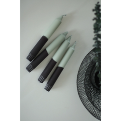 Lot de 4 bougies Dip Dye Noir & Eucalyptus