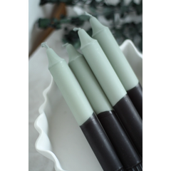 Lot de 4 bougies Dip Dye Noir & Eucalyptus