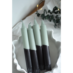 Lot de 4 bougies Dip Dye Noir & Eucalyptus