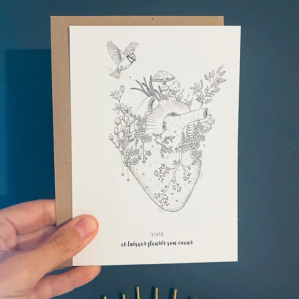 Carte de voeux - Fleurir son coeur