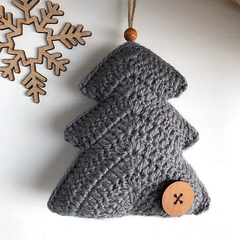 Sapin en crochet à suspendre - Gris