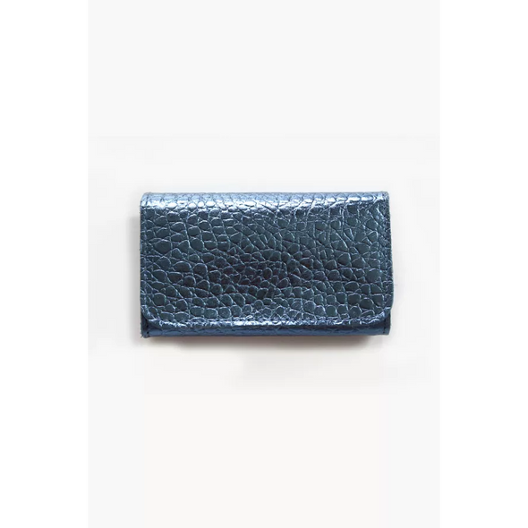 Porte-monnaie KATE Croco bleu nacré