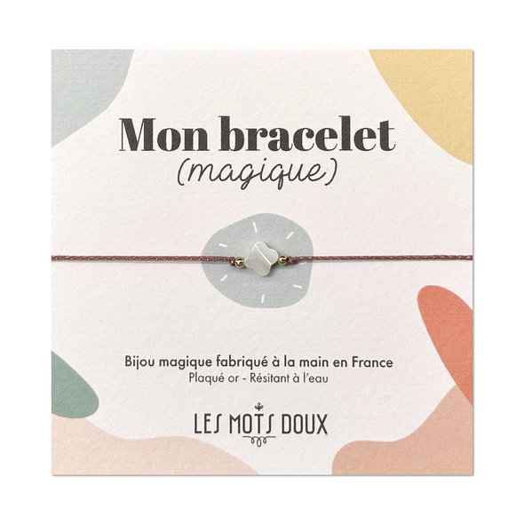 Bracelet magique trèfle rose