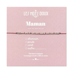 Bracelet morse "Maman" à cocher - rose