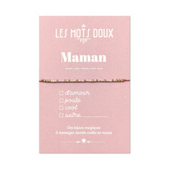 Bracelet morse "Maman" à cocher - rose