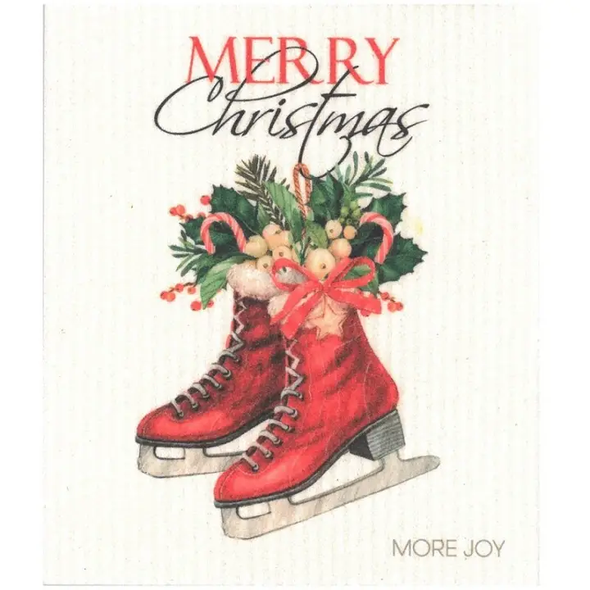 Essuie-tout Merry Christmas patins