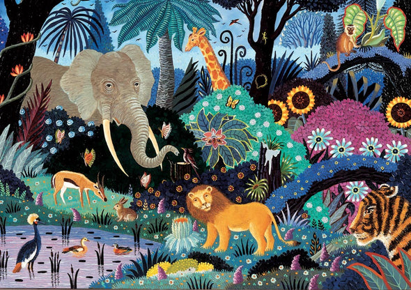 Puzzle en bois - Nuit dans la jungle