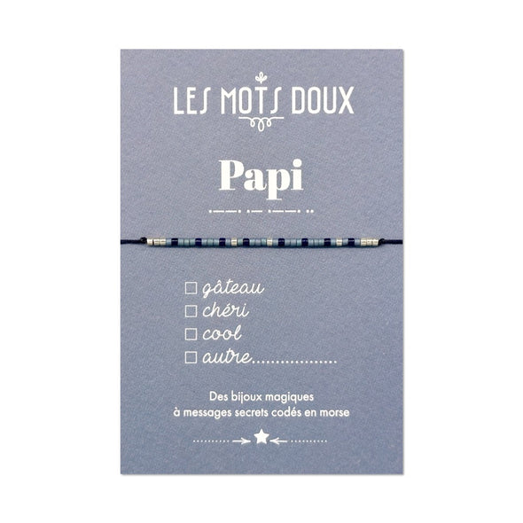 Bracelet code morse "Papi" à cocher