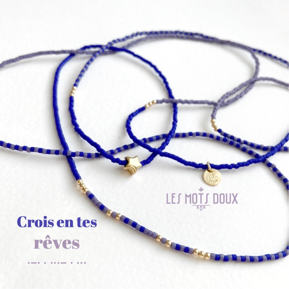 Bracelet Crois en tes Rêves - Bijou code Morse - Les Mots Doux